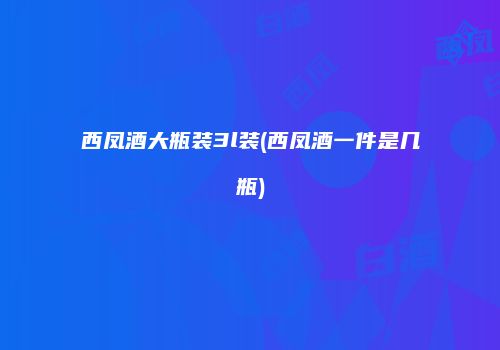 西凤酒大瓶装3l装(西凤酒一件是几瓶)