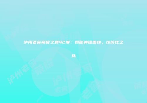 泸州老窖荣耀之和42度：揭秘神秘面纱，性价比之选