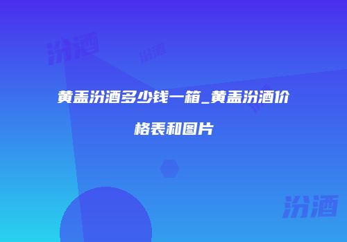 黄盖汾酒多少钱一箱_黄盖汾酒价格表和图片