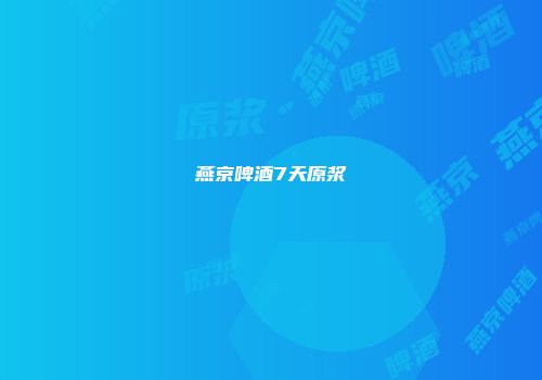 燕京啤酒7天原浆