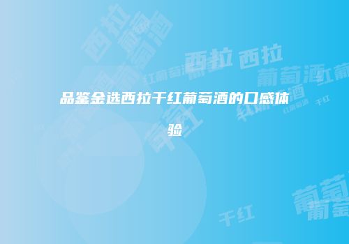 品鉴金选西拉干红葡萄酒的口感体验