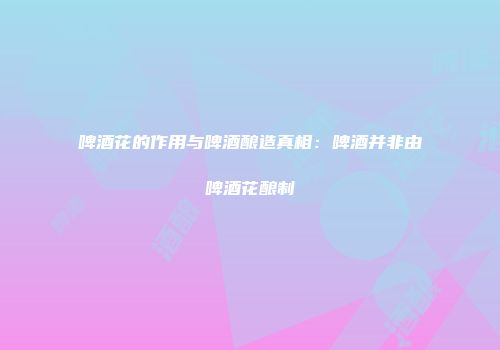 啤酒花的作用与啤酒酿造真相：啤酒并非由啤酒花酿制