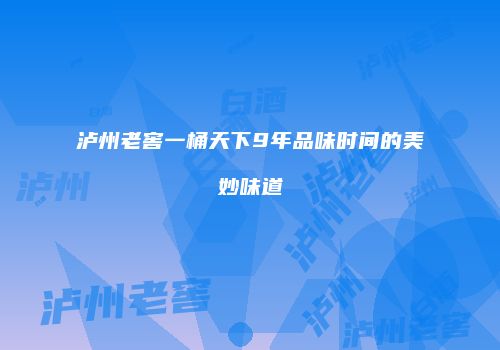 泸州老窖一桶天下9年品味时间的美妙味道