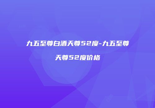 九五至尊白酒天尊52度-九五至尊天尊52度价格