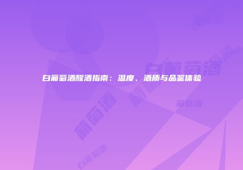 白葡萄酒醒酒指南：温度、酒质与品鉴体验
