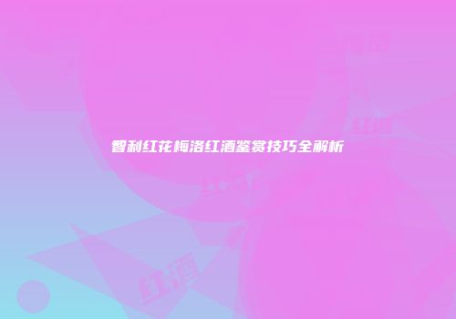 智利红花梅洛红酒鉴赏技巧全解析