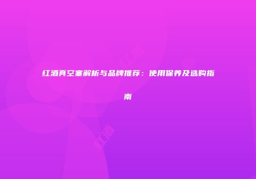 红酒真空塞解析与品牌推荐：使用保养及选购指南