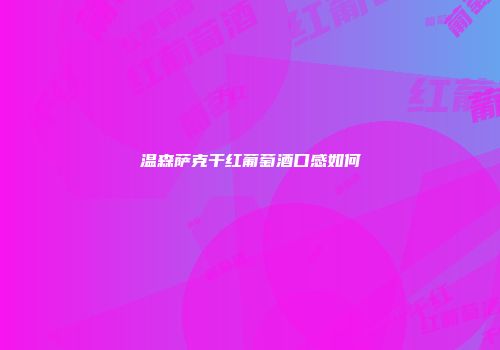 温森萨克干红葡萄酒口感如何