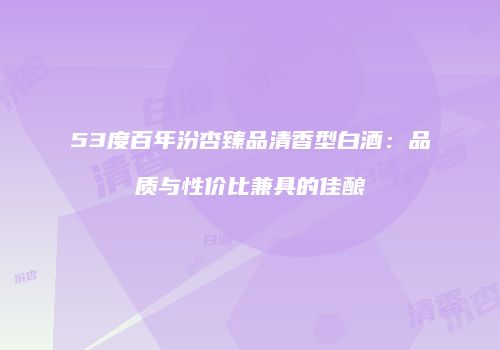 53度百年汾杏臻品清香型白酒：品质与性价比兼具的佳酿