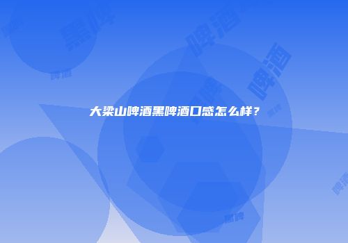 大梁山啤酒黑啤酒口感怎么样？