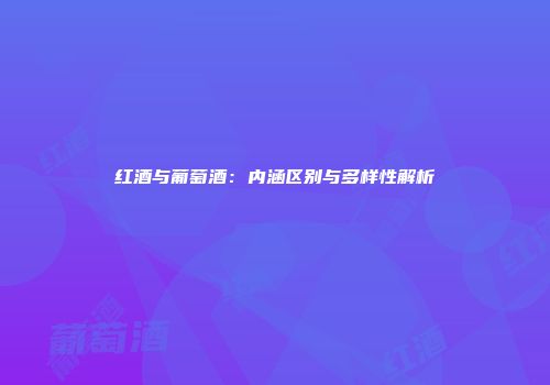 红酒与葡萄酒：内涵区别与多样性解析