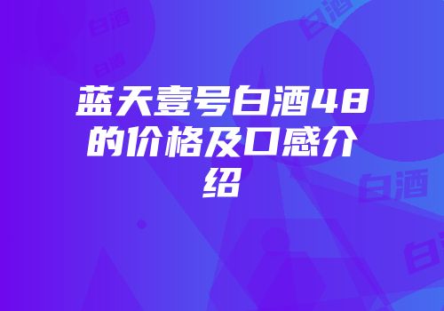 蓝天壹号白酒48的价格及口感介绍