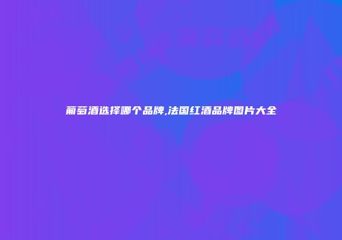 葡萄酒选择哪个品牌,法国红酒品牌图片大全