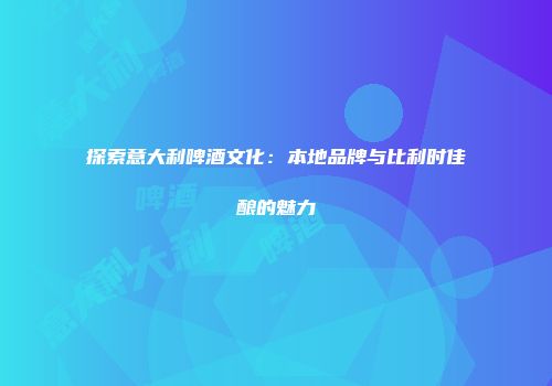 探索意大利啤酒文化：本地品牌与比利时佳酿的魅力