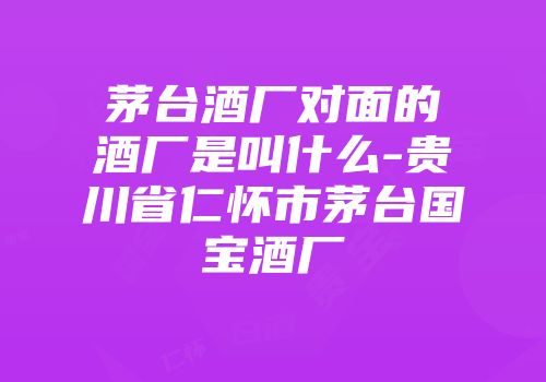 茅台酒厂对面的酒厂是叫什么-贵川省仁怀市茅台国宝酒厂