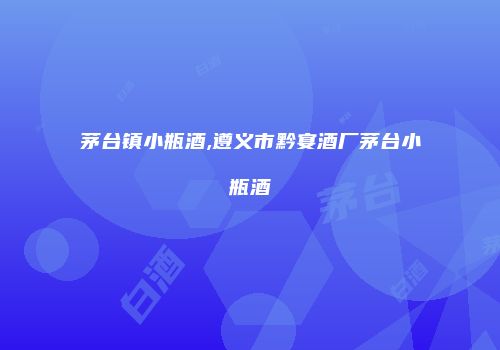 茅台镇小瓶酒,遵义市黔宴酒厂茅台小瓶酒