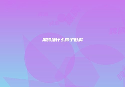 黑啤酒什么牌子好喝
