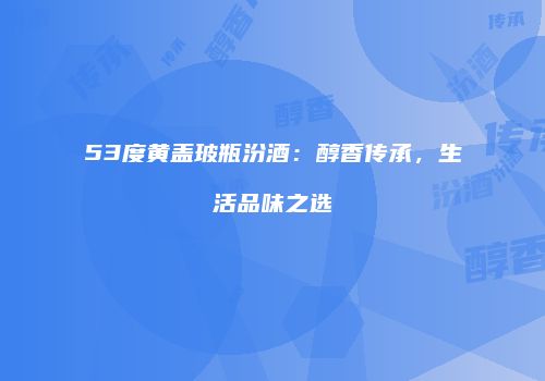 53度黄盖玻瓶汾酒：醇香传承，生活品味之选