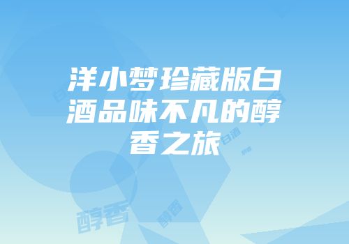洋小梦珍藏版白酒品味不凡的醇香之旅