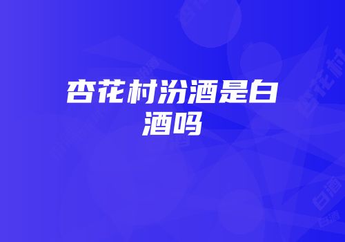杏花村汾酒是白酒吗