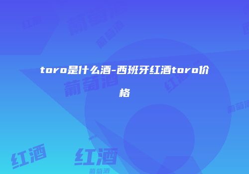 toro是什么酒-西班牙红酒toro价格