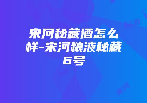 宋河秘藏酒怎么样-宋河粮液秘藏6号