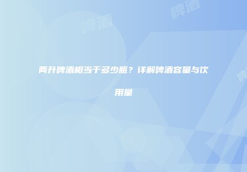 两升啤酒相当于多少瓶？详解啤酒容量与饮用量