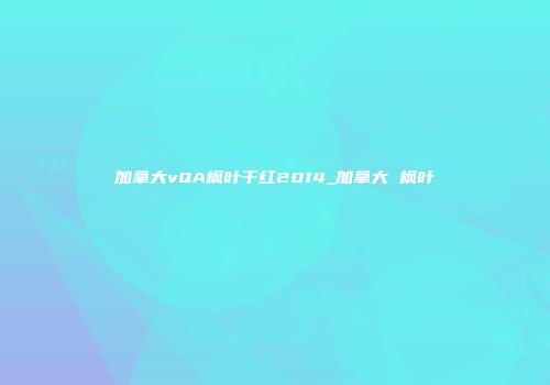 加拿大vQA枫叶干红2014_加拿大 枫叶