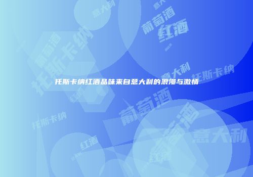 托斯卡纳红酒品味来自意大利的浪漫与激情