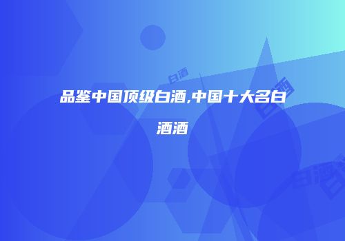 品鉴中国顶级白酒,中国十大名白酒酒