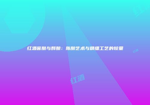 红酒窖酿与醇酿：陈酿艺术与精细工艺的较量