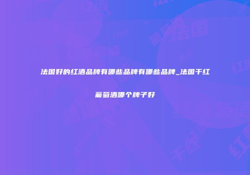 法国好的红酒品牌有哪些品牌有哪些品牌_法国干红葡萄酒哪个牌子好