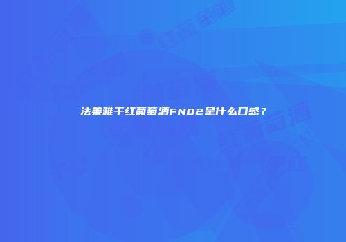 法莱雅干红葡萄酒FN02是什么口感？