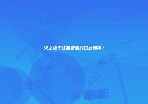 火之艳干红葡萄酒的口感如何？