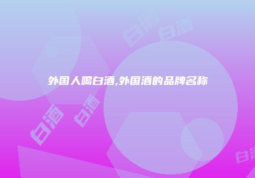 外国人喝白酒,外国酒的品牌名称