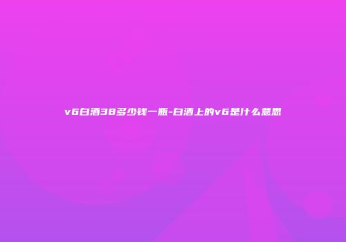 v6白酒38多少钱一瓶-白酒上的v6是什么意思