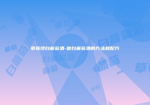 草莓浸白葡萄酒-做白葡萄酒的方法和配方