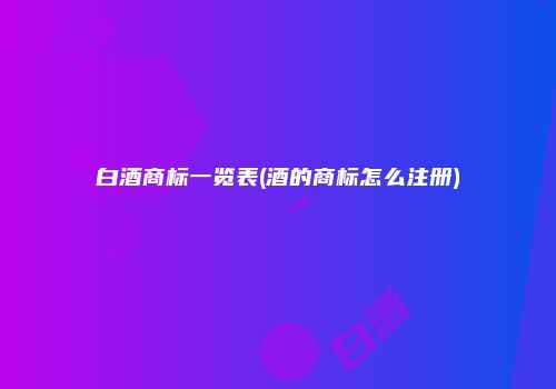 白酒商标一览表(酒的商标怎么注册)