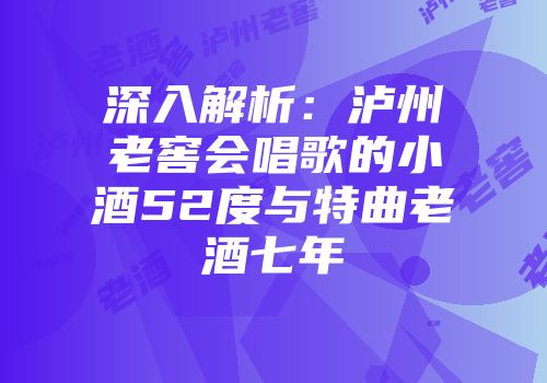 深入解析：泸州老窖会唱歌的小酒52度与特曲老酒七年