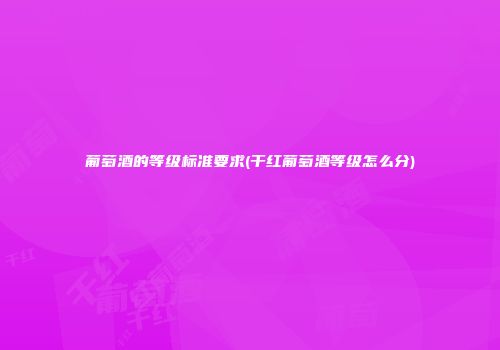 葡萄酒的等级标准要求(干红葡萄酒等级怎么分)
