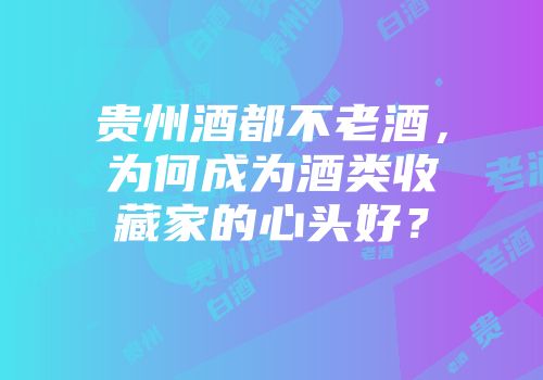 贵州酒都不老酒，为何成为酒类收藏家的心头好？