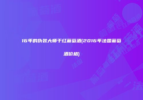 16年的伪装大师干红葡萄酒(2016年法国葡萄酒价格)