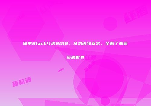 探索Black红酒2012：从术语到鉴赏，全面了解葡萄酒世界