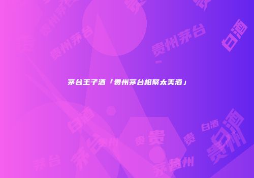 茅台王子酒「贵州茅台相聚太美酒」