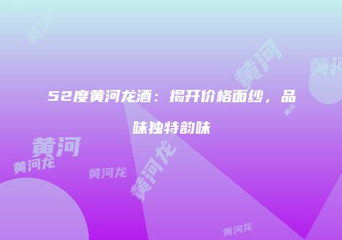 52度黄河龙酒：揭开价格面纱，品味独特韵味