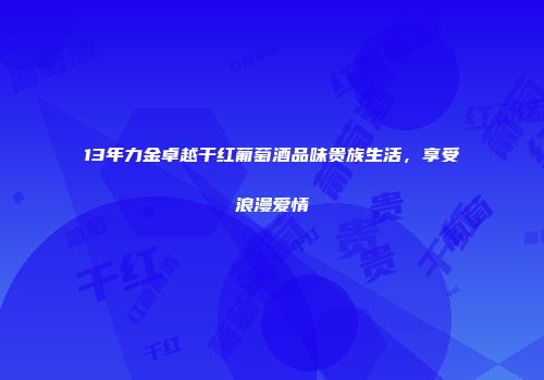 13年力金卓越干红葡萄酒品味贵族生活，享受浪漫爱情