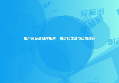 国产葡萄酒品牌指南：性价比之选与口感推荐