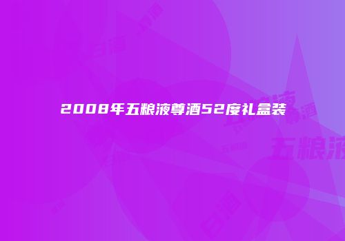 2008年五粮液尊酒52度礼盒装