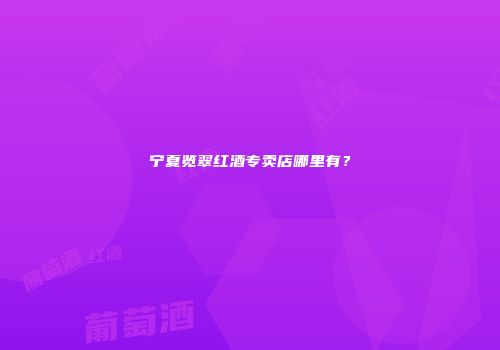 宁夏览翠红酒专卖店哪里有？