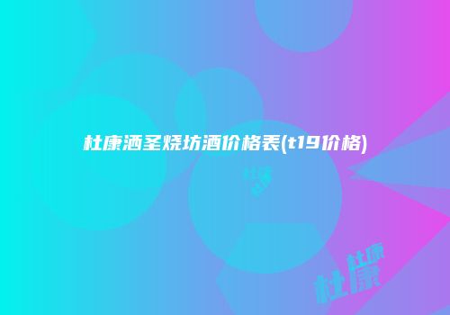 杜康洒圣烧坊酒价格表(t19价格)